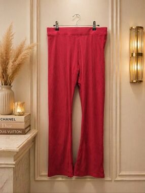 NWT PINK XL Victoria's Secret Ribbed Bootcut Leggings in Deep Rose